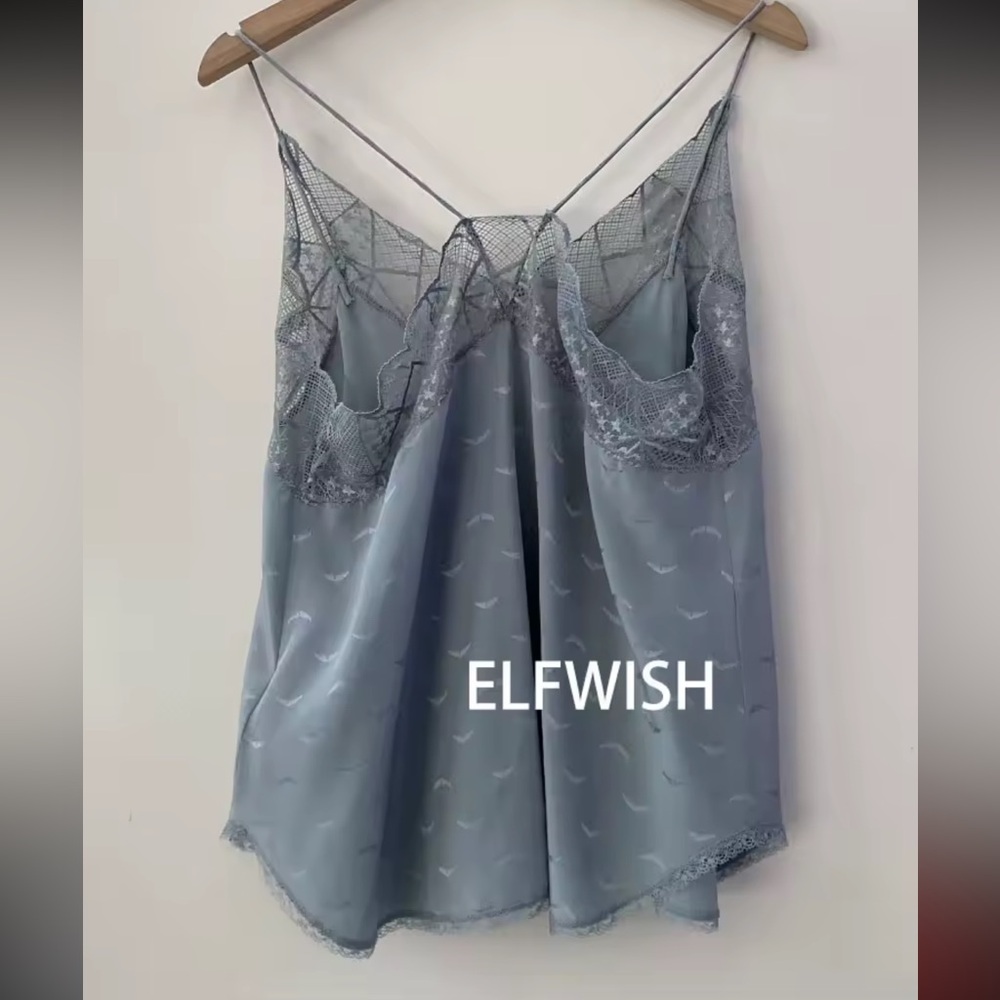 Blue Camisole Top with wings embroidery - Picture 2 of 2